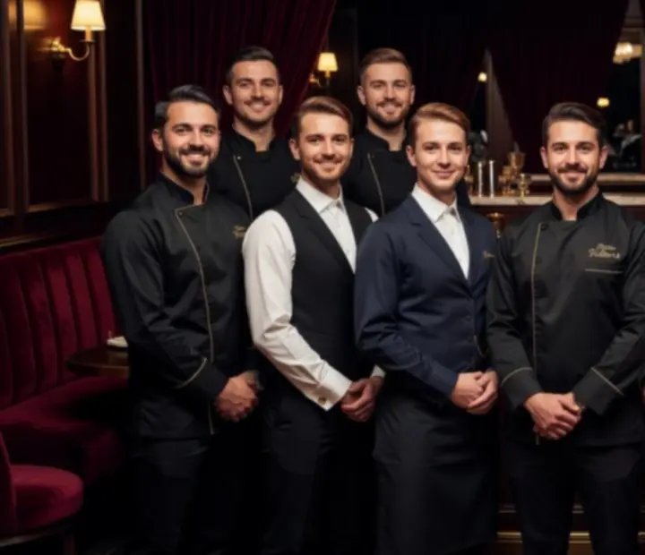 Équipe de cuisine et de bar de Bistro Velours préparant le service du soir